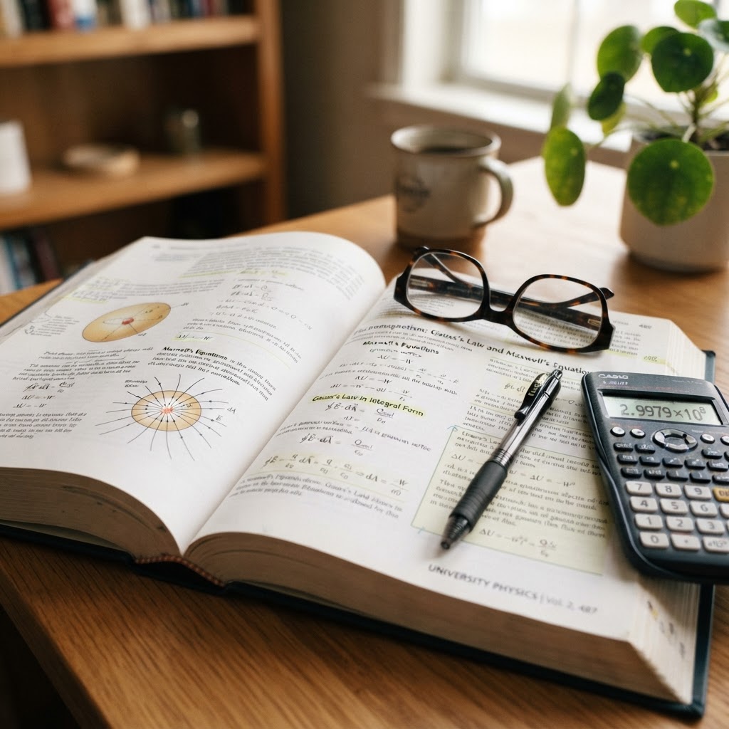 کتاب فیزیک باز با فرمول‌ها و نمودارها و ماشین حساب