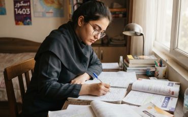 دانش‌آموز ایرانی در حال مطالعه برای کنکور ۱۴۰۶