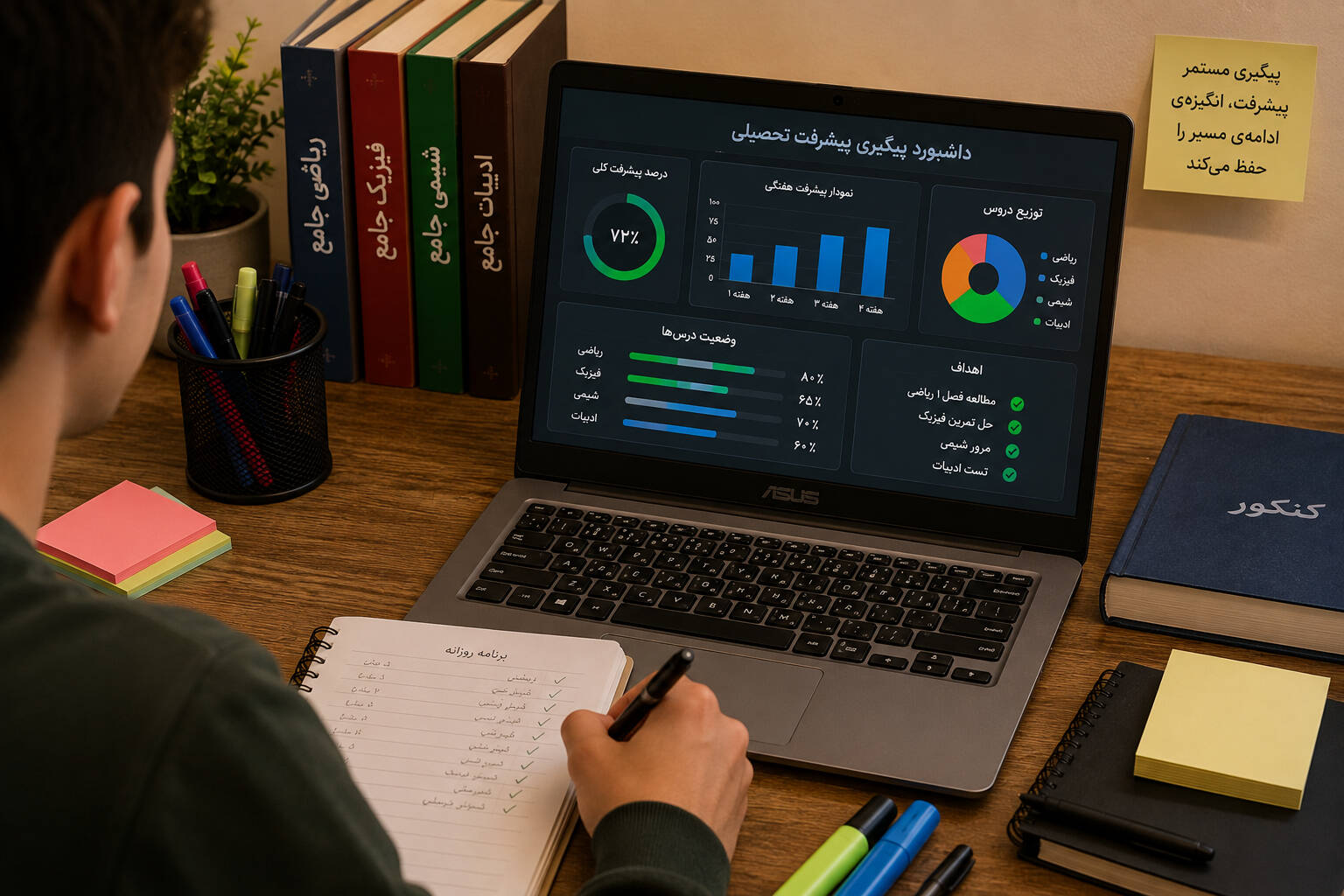 داشبورد پیگیری پیشرفت تحصیلی